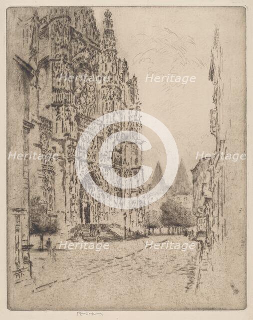 Towers of the Bishop's Palace, Beauvais, 1907. Creator: Joseph Pennell.