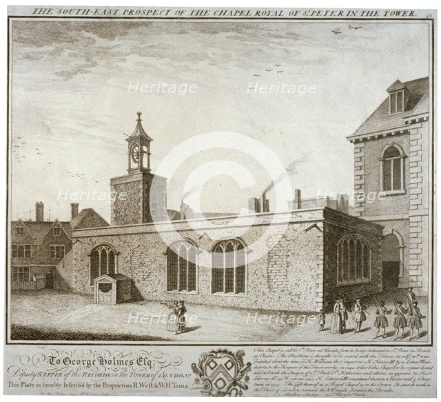 South-east view of the Chapel of St Peter ad Vincula, Tower of London, c1737. Artist: William Henry Toms