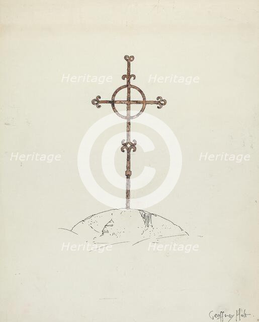 Wrought Iron Cross, 1935/1942. Creator: Geoffrey Holt.