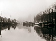 Canal boats, Dordrecht, Netherlands, 1898.Artist: James Batkin