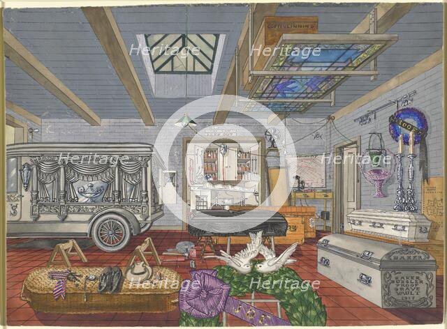 Garage of Funeral Parlor, 1917, 1935/1942. Creator: Perkins Harnly.