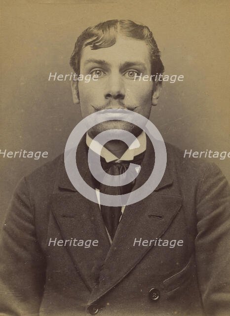 Beaulieu. Henri, Félix, Camille. 23 ans, né le 30/11/70 à Paris Ve. Comptable. Anarchiste...., 1894. Creator: Alphonse Bertillon.