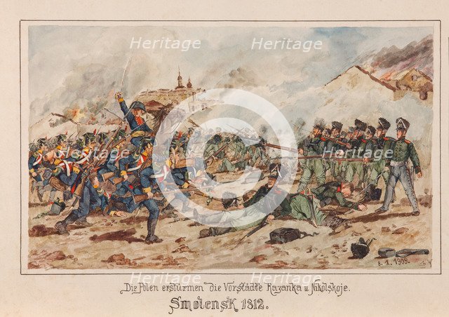 Polish forces storm the suburbs of Smolensk in 1812.