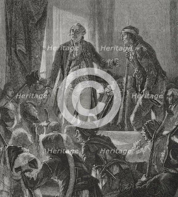 Louis XVI drinking to the health of the nation, French Revolution, Paris, 1792 (1876).  Creator: Hippolyte de la Charlerie.