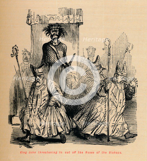 'King John threatening to cut off the Noses of the Bishops', c1860, (c1860). Artist: John Leech.