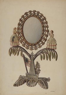 Dressing Mirror (cast iron), 1939. Creator: Paul Ward.