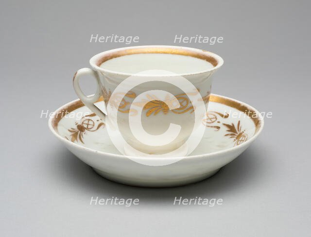Cup and Saucer, 1826/38. Creator: Tucker Porcelain Factory.