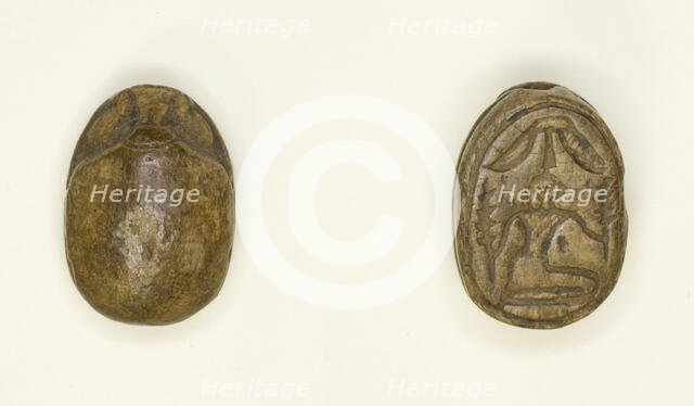 Scarab: Wish Formula (?), Egypt, New Kingdom-Late Period, Dynasties 18-26 (about 1550-525 BCE). Creator: Unknown.