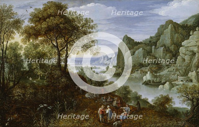 River Landscape with Mining, 1620-1629. Creator: Marten Ryckaert.