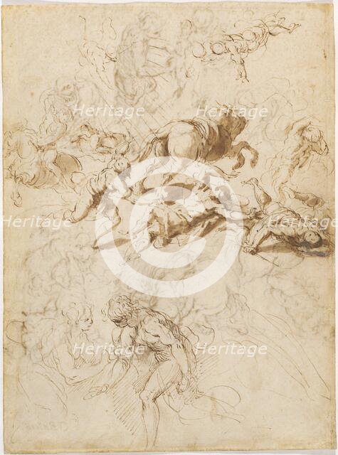 The Conversion of Saint Paul; Adam and Eve, 1590/1595. Creator: Jacopo Palma.