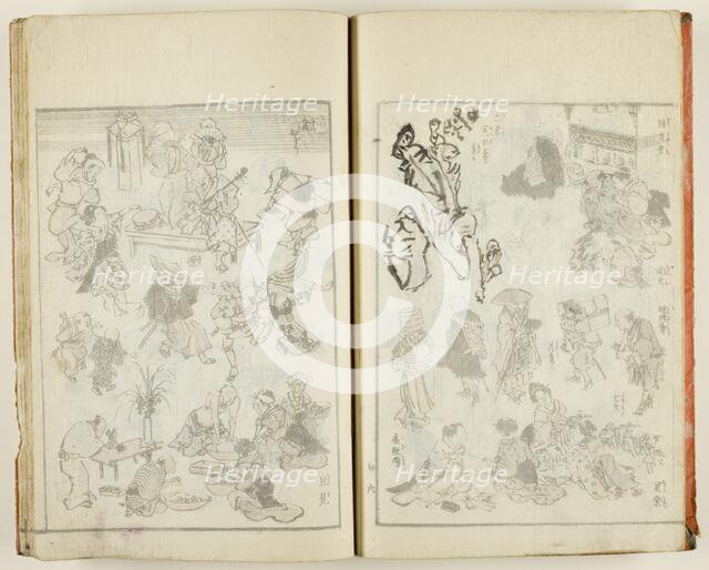 Ukiyo gafu (Book of Keisai's Popular Pictures), one vol. of 10, Japan, 19th century. Creator: Ikeda Eisen.