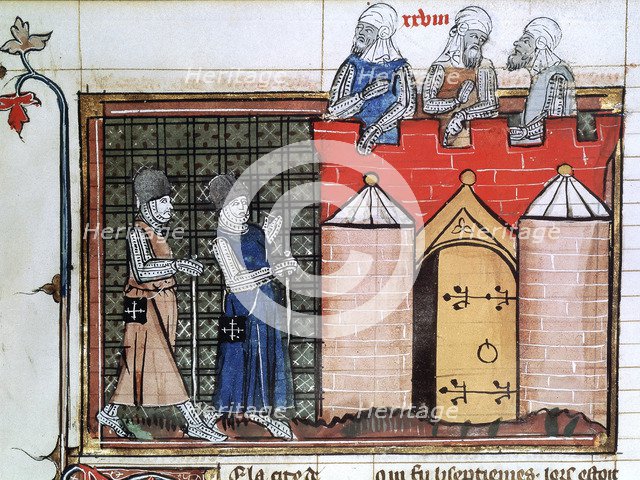 Knights Templar before Jerusalem, c1099, (14th century). Artist: Unknown