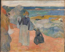On the beach, 1889. Creator: Gauguin, Paul Eugéne Henri (1848-1903).