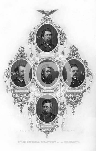 Union generals of the Department of the Mississippi, American Civil War, 1862-1867.Artist: J Rogers