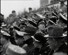 Hjalmar Schacht in a Crowd Listening to a Speech, 1930s. Creator: British Pathe Ltd.