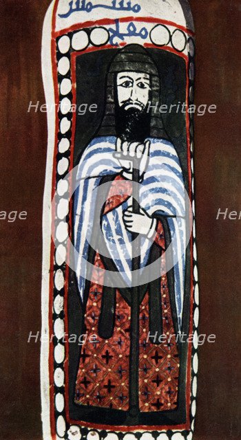 Painted figure of a Christian priest at Jausaq, Samarra, Iraq, 1930. Artist: Unknown