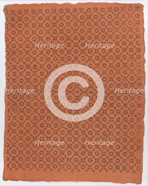 Sheet with overall floral dot pattern, late 18th-mid-19th century., late 18th-mid-19th century. Creator: Anon.