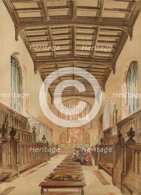 'St. John's College Chapel, Cambridge', c1845, (1864). Artist: Unknown.