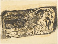 Plate with the Head of a Horned Devil (Planche au diable cornu), in or after 1895. Creator: Paul Gauguin.