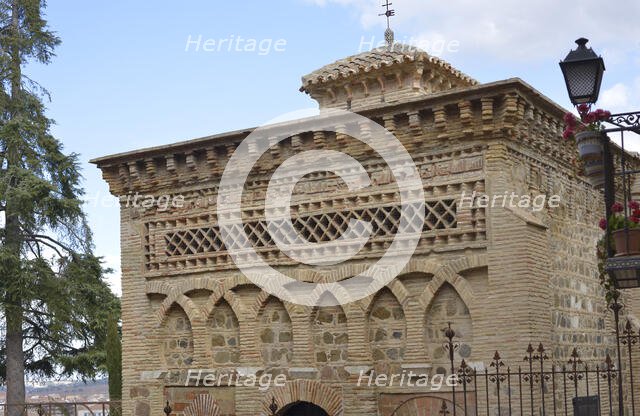 Main facade, facing west, Cristo de la Luz Shrine, Toledo, Castille-La Mancha, Spain, 2022.  Creator: LTL.