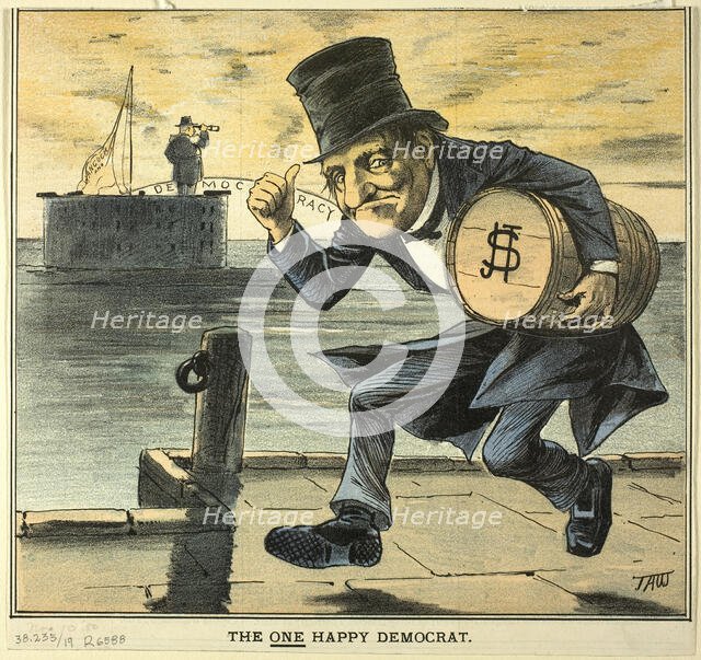 The One Happy Democrat, from Puck, n.d. Creator: James Albert Wales.