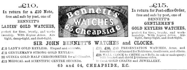 Bennett's Watches, 1883.  Creator: Unknown.