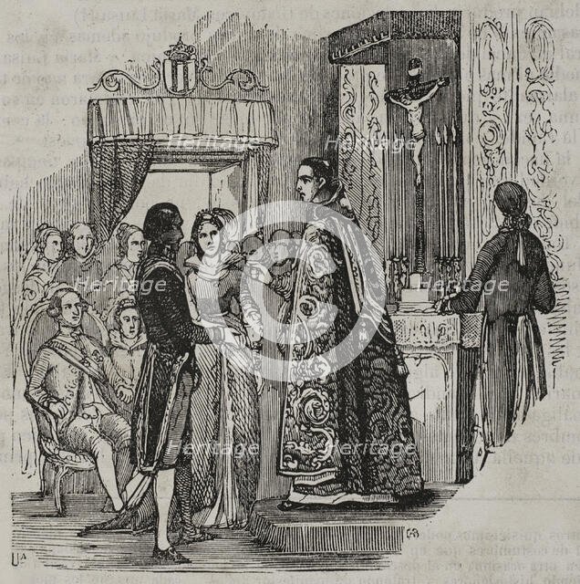 Marriage of Manuel de Godoy y Alvarez and Maria Teresa de Borbon y Vallabriga, 1797, (1851).  Creator: Unknown.