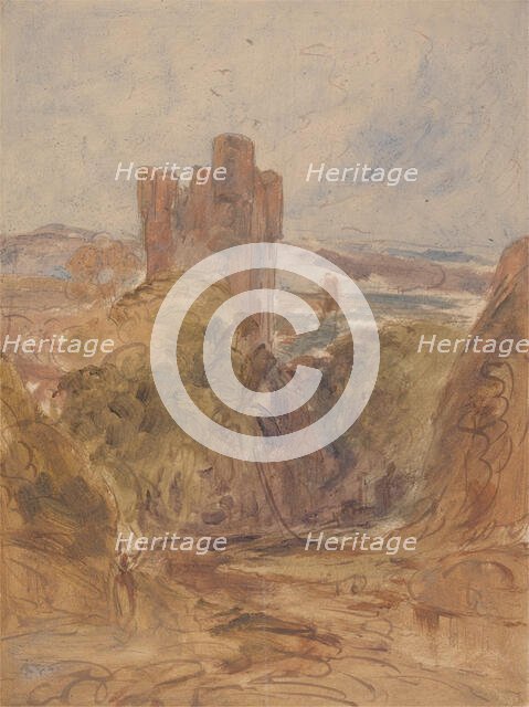 Tantallon Castle (?), a study, ca. 1830. Creator: Unknown.