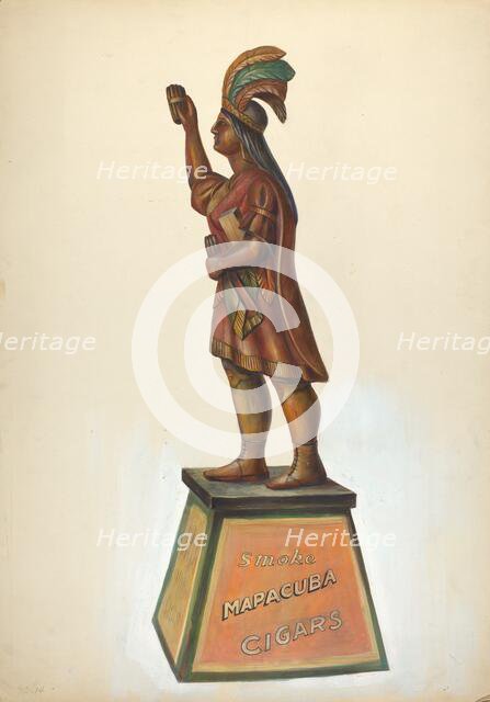 Cigar Store Indian, c. 1937. Creator: Unknown.
