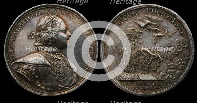 Medal Commemorating the capture of Vyborg, 1710. From the series Great Northern War, .