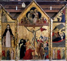 Triptych with the Crucifixion as the central panel, c1333. Artist: Master of Bologna