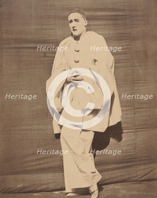 Pierrot in pain, ca. 1854-55. Creator: Nadar.