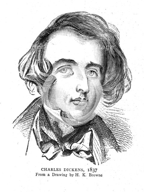 Charles Dickens, 1837. Artist: H K Brown.