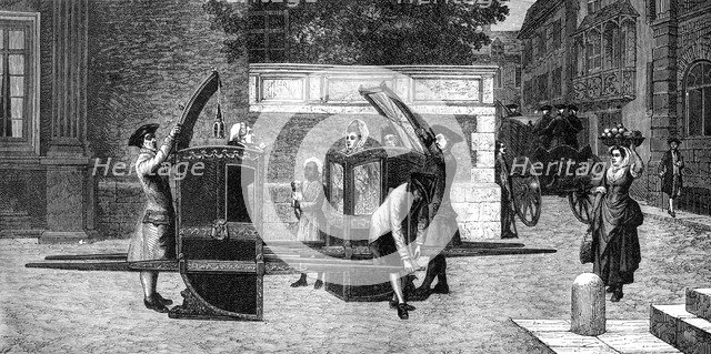 Sedan chairs, 18th century (1882-1884).Artist: Smeeton and Tilly