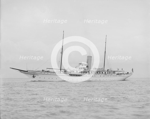 Steam yacht 'Liberty' running east. Creator: Kirk & Sons of Cowes.
