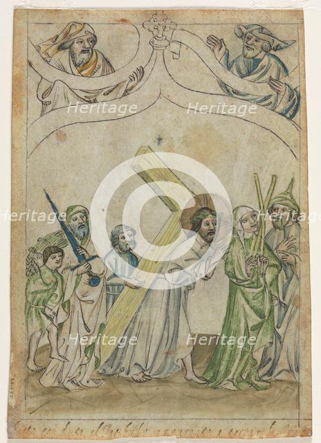 Christ Crowned with Thorns (recto) Christ Carrying the Cross (verso), c. 1410. Creator: Unknown.