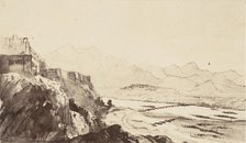 Attock on the Indus River- From a Drawing, 1858-61. Creator: Unknown.