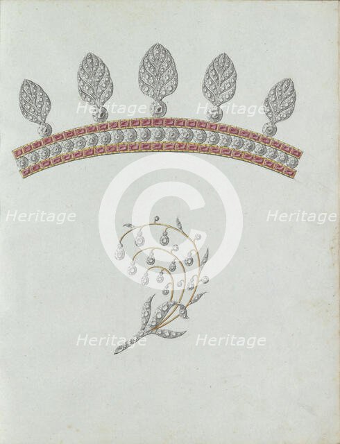 Two jewels, the bottom of which is in the form of a branch, c.1800-c.1810. Creator: Carl Friedrich Bärthel.