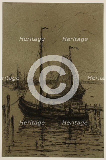 Boats on the Zuiderzee, between 1860 and 1924. Creator: Carel Nicolaas Storm.