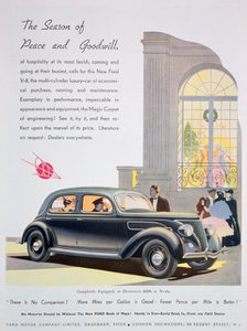 Advert for Ford motor cars, 1936. Artist: Unknown