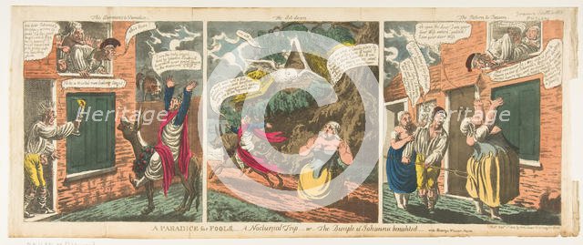 A Paradice [sic] for Fools-A Nocturnal Trip-or-The Disciple of Johanna benigh..., September 1, 1814. Creator: Charles Williams.