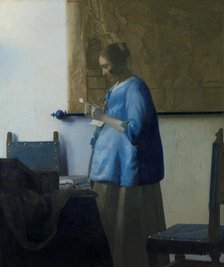 Woman Reading a Letter, c.1663. Creator: Jan Vermeer.