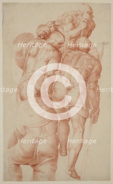A Group of Soldiers from the Crucifixion of Saint Peter, after 1550. Creator: Unknown Italian; After Michelangelo Italian, 1475-1564.