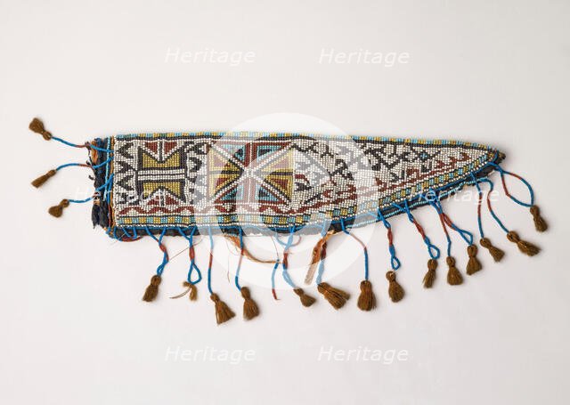 Beaded Knife Sheath, 1870-1910. Creator: Unknown.