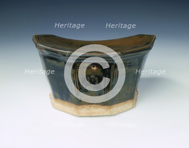 Cizhou-type blackware pillow with boy on winged horse, Jin dynasty, China, 12th-13th century. Artist: Unknown