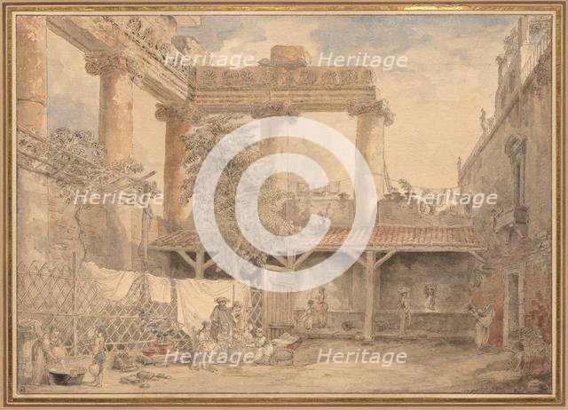 Roman Ruins, Villa Pamfili, 1774. Creator: Hubert Robert (French, 1733-1808).