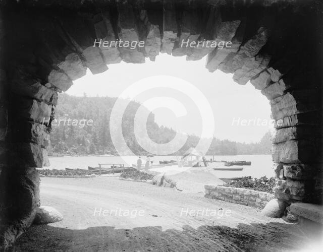 Lake Mohonk Mountain House, N.Y., Sky Top from under porte cochere, between 1895 and 1910. Creator: Unknown.