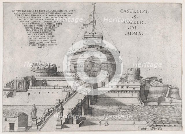 Speculum Romanae Magnificentiae: Castello Sant' Angelo, 16th century., 16th century. Creator: Nicolas Beatrizet.