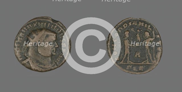 Follis (Coin) Portraying Emperor Maximian, about 296-297. Creator: Unknown.
