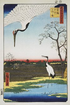 Mikawa Island, Kanasugi, and Minowa (One Hundred Famous Views of Edo), 1856-1858. Creator: Hiroshige, Utagawa (1797-1858).